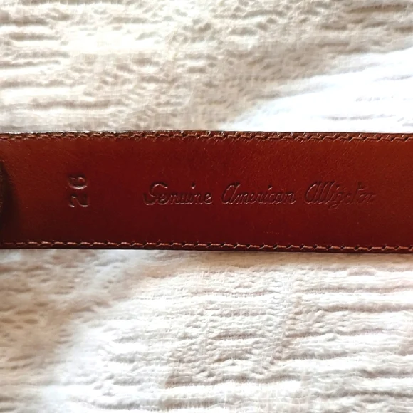 VTG Ralph Lauren Genuine Alligator Belt Sterling Silver 1985 Brown 26 - Picture 9 of 16